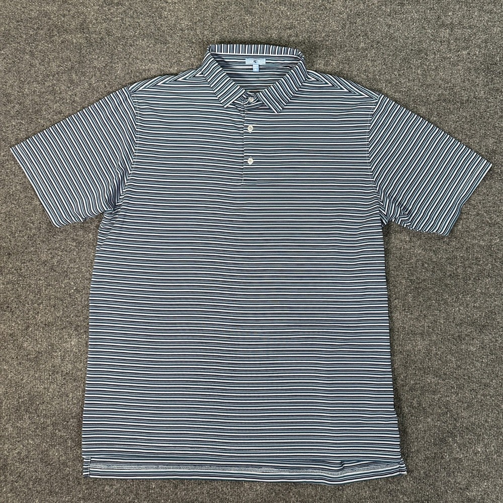 GenTeal Blue White Striped Golf Polo Shirt Men's Size XL